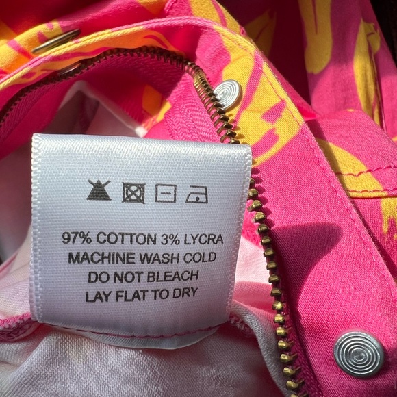 NWOT Mixed by Nasrin Pink Banana Print Jumpsuit Cotton Tall XS Tropical - Picture 8 of 8